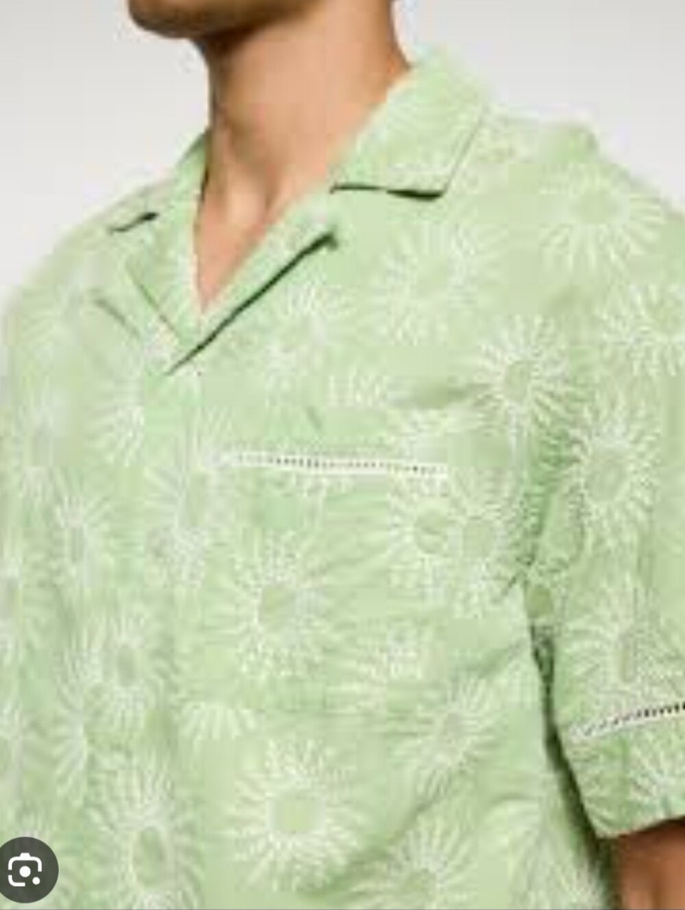 Scotch & Soda Men’s Green Short-Sleeve Embroidered Shirt